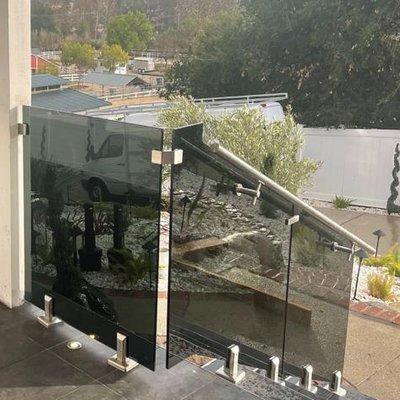 Tinted glass railing