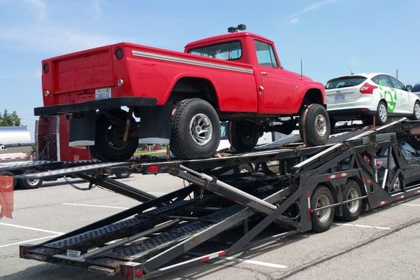 My '68 International arriving in Kansas from Oregon.