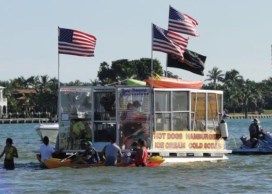 Bay Sweep Concessions Food Boat at Haulover Inlet.