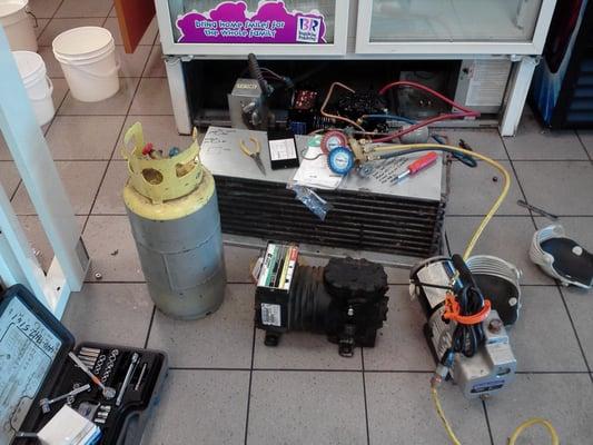 Semi-Hermetic Compressor Replacement on a Reach-in Freezer