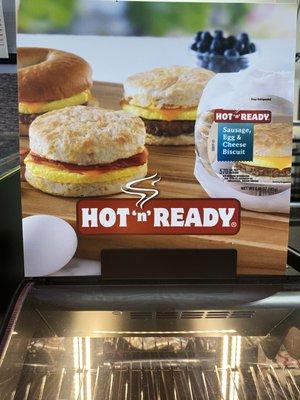 Hot 'n' Ready meal options for breakfast, lunch, and dinner.