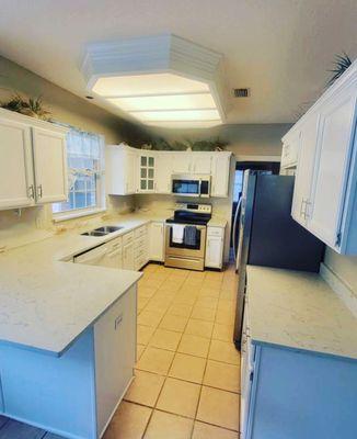 Cabinets after painting.