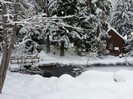 Camp is beautiful when there is snow on the ground