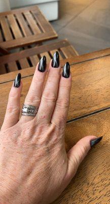 Stiletto nail with cat eye polish by Jocelyn @ Happy Nails Bar and Spa