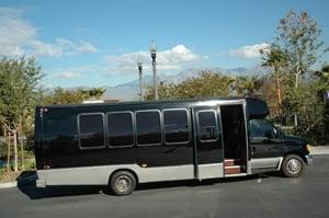 Our AFTER FIVE LIMOUSINES party bus accommodates up to 19 party goers. Rancho cucamonga party bus rental, Ontario party bus rental