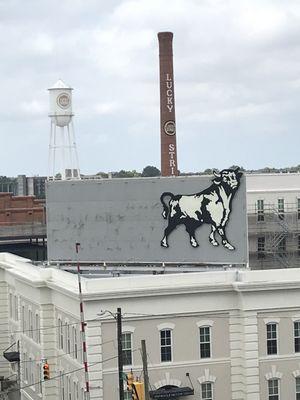 Roof top view of one of the tobacco factories in Durham