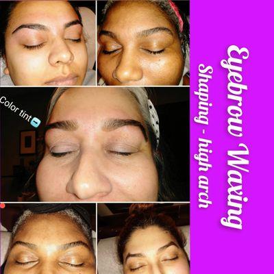 Eyebrow Waxing /Color Tint
Shaping - high arch