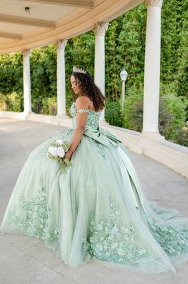 Dress, Tiara and Bouquet