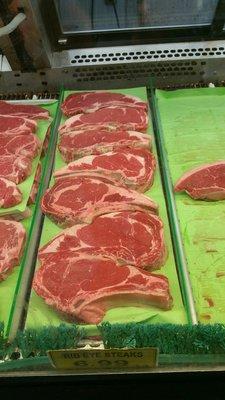 Fresh cut Rib Eye Stakes...