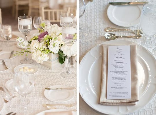 Beautiful custom menu with table set up.