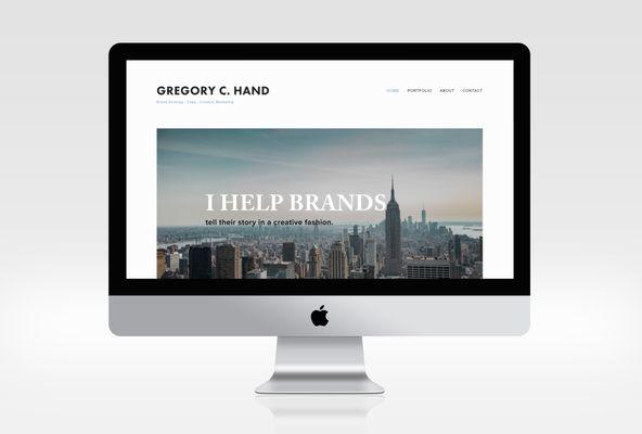 Portfolio website I did for Gregory C. Hand. A senior copy writer for Fox.