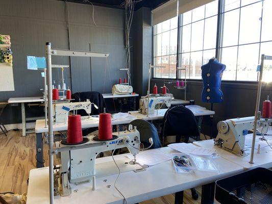 Industrial sewing stations