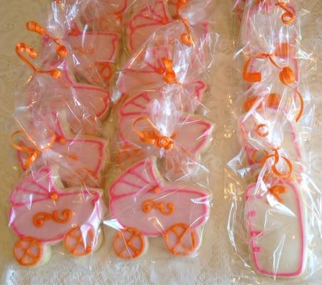 Baby stroller and bottle sugar cookies