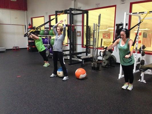 We do personal training for one on one or small groups.