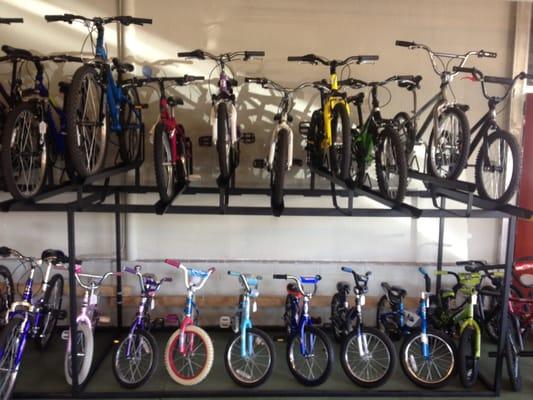 Lucky Bikes has racks of new to you, affordable bikes.