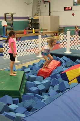 Jumping around in our 6' deep soft foam pit