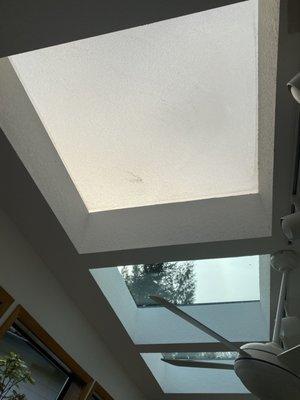 Old and new kitchen skylights. What a difference!!!