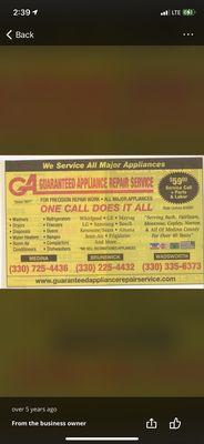 Guaranteed Appliance Service