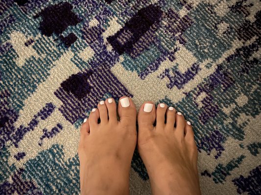 Pedicure with plain polish