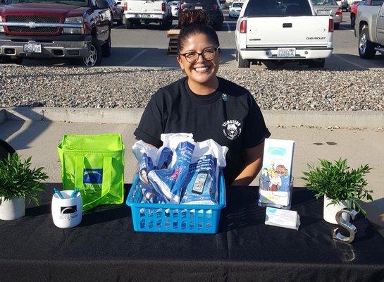 Passing out oral hygiene products at the Teamsters Local Union No. 839 Drive Campaign!