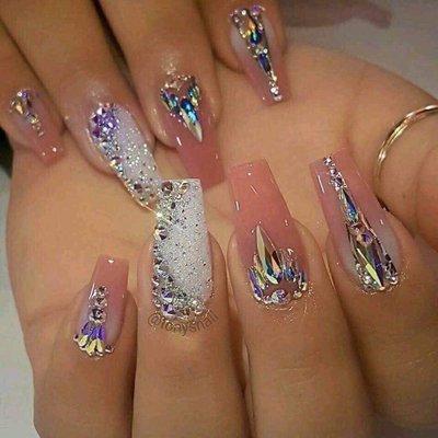 Nails coffin shape and designs