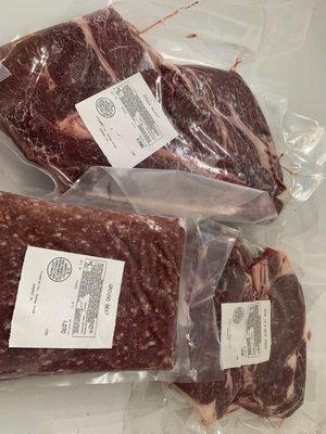 Angus grass fed/ grain finished beef from Meadow Creek Farm sold at Meadow  Creek Farm Market Somerset,Pa