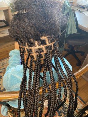 Younger clientsback length knotless braids