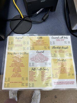 Popcorn Menu