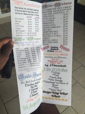 Inside of menu