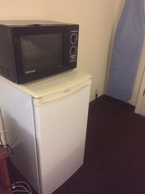 The room did have a microwave and fridge.