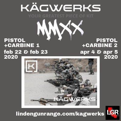 Train with Kägwerks in 2020! For more info visit: www.lindengunrange.com/kagwerks