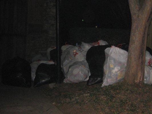 Trash outside compactor on Dove Dale Way!