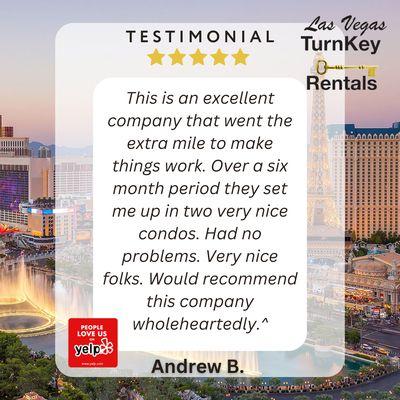 Thank you to our happy clients! We are a boutique, family owned, short term & fully furnished rental property company. Give us a call!