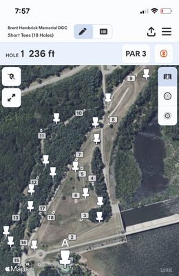 Course overview from the UDisc app