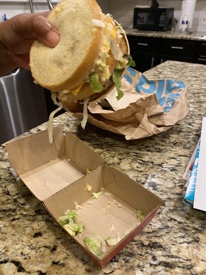 Stressful day at McDonald's I guess. So you didn't think there was an issue with this when you prepared it and boxed this sandwich