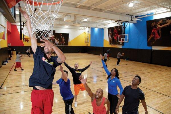 Indoor basketball courts.