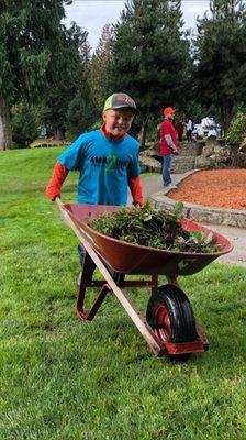 One of our future team members volunteering at Beautify Bonney Lake