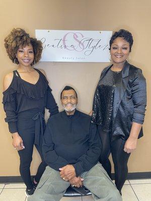 The owners of Creative Stylez , Star Davis , Jasmine Odom and Joe Jefferson . We are here to meet all your hair needs ....