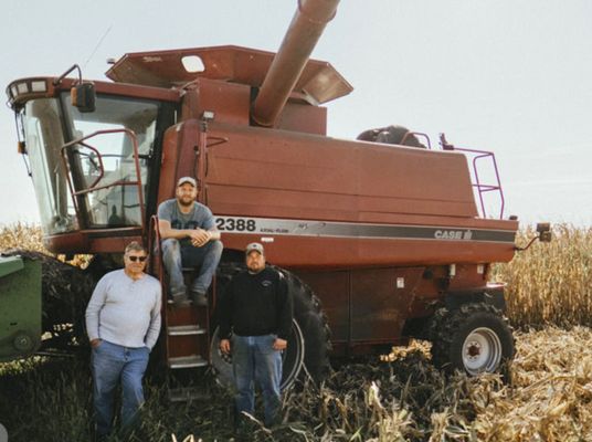 Harold Wilken, Ross Wilken, and Tim Vaske of Janie's Farm.