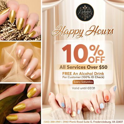 Pamper yourself with a beautiful manicure.  Our dedicated technicians provide top-notch service and gorgeous designs.