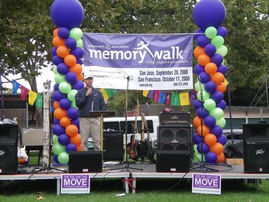 One of the sponsor's of the Alzheimer's fundraising walk in San Jose.