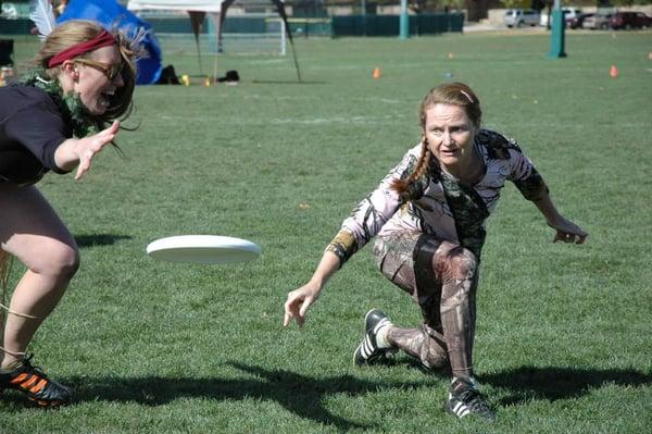 Fright Flight Ultimate Frisbee Action