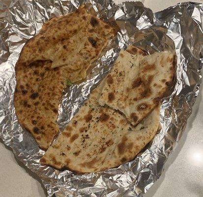 Aloo Paratha and Garlic Naan