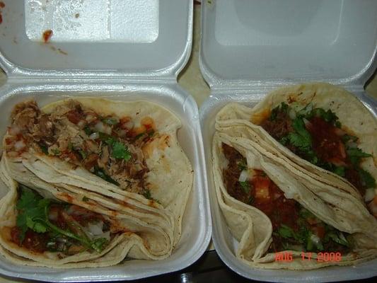 steak & pork tacos