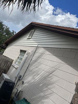 New siding on gable end