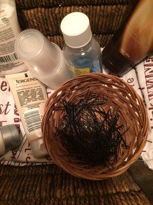 Bobby Pins! Mouthwash, lotions, sprays!