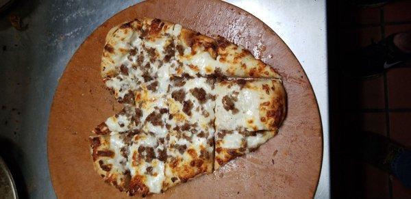 Heart shaped pizza from Valentines day