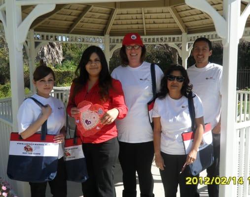 Cars 4 Causes Valentines Deliveries at Senior Care Center in Ventura, CA