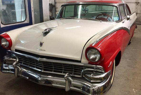 1956 Ford Crown Victoria.  We have the pleasure of looking at this in our shop.  Beauty!!