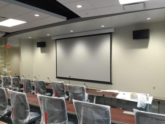 This project included a large voice support system with 112  microphones and 10 speakers.